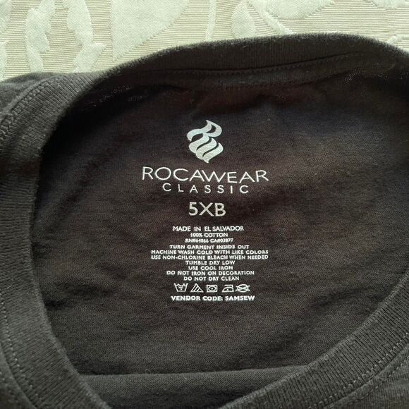 Vintage Y2K Rocawear Graphic Tee Black Gray Red Size 5XB Excellent Condition - Picture 3 of 5